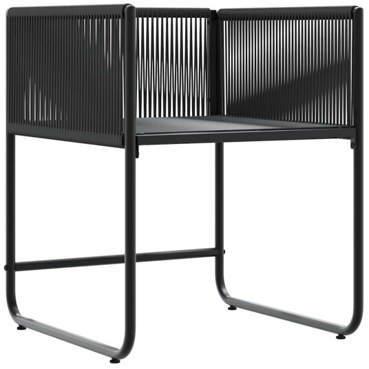  Hagestoler med Puter 4 stk Svart Poly Rattan
