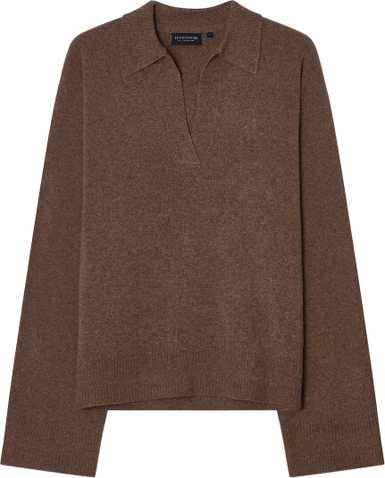 Lexington Clothing Wide Sleeve Polo Sweater Brown XS