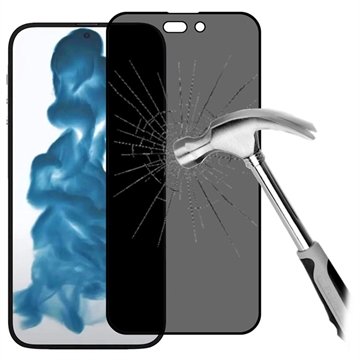 iPhone 14 Pro Max Privacy Full Cover Beskyttelsesglass Svart Kant
