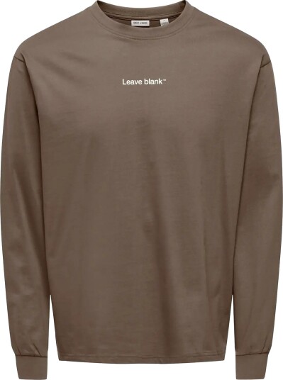 ONLY & SONS Onsfred Life Rlx Ls Varsity Tee Lb Brown XS