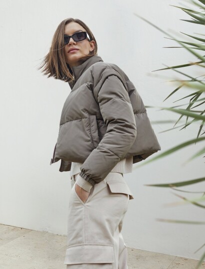 Rosemunde Detachable Down Puffer Jacket Beige 42