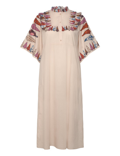 Lollys Laundry Peytonll Midi Dress 3/4 - Beige - XS Lollys Laundry Peytonll Midi Dress 3/4 - Beige - XS