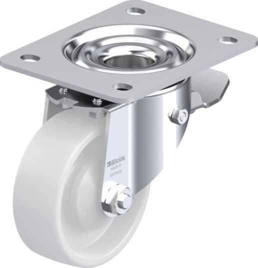 Blickle 680173 Lk-Po 100Ka-3-St Styrehjul Med Bremse | Hjuldiameter: 100 Mm | Bæreevne (Maks.): 280 Kg | 1 Stk.