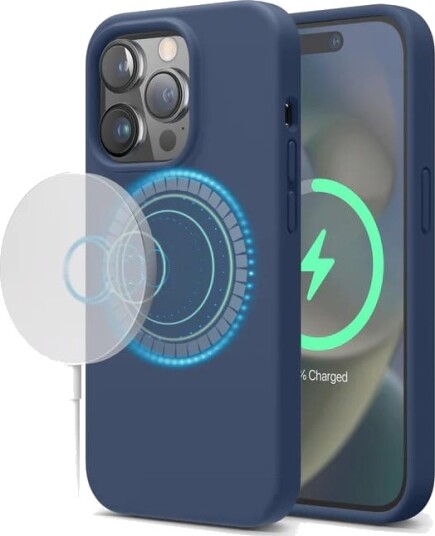 Elago MagSafe silikondeksel (iPhone 14 Plus) Mørkeblå Elago MagSafe silikondeksel (iPhone 14 Plus) Mørkeblå