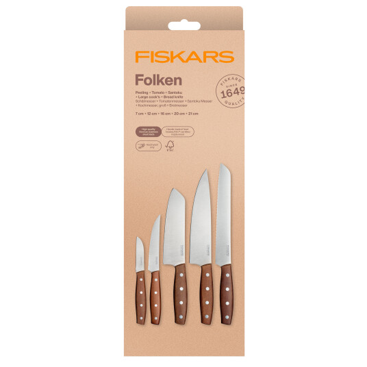 Fiskars Folken knivsett 5 deler tre Fiskars Folken knivsett 5 deler tre