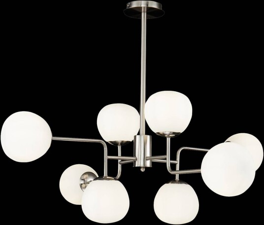 Maytoni Pendellampe Erich, dimbar, Aluminium / grå / sink, Stue / spisestue, Metall, Moderne, Kule