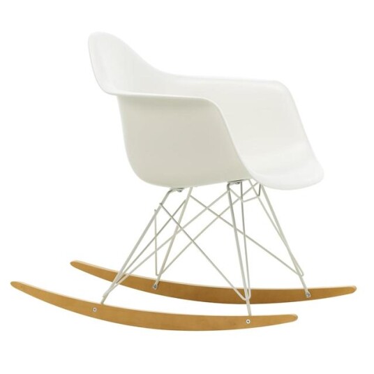 Vitra Vitra Eames Plastic RAR Lenestol Hvit/Gullen Lønn