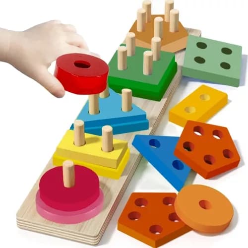 Sorter Klossene Leke for Barn – Pedagogisk Sorter Klossene Leke for Barn – Pedagogisk