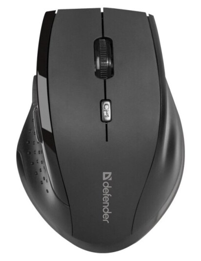Defender Accura Mm-365 - Mus - Ergonomisk - Optisk - 6 Knapper - Trådløs - 2.4 Ghz - Usb Trådløs Mottaker - Svart