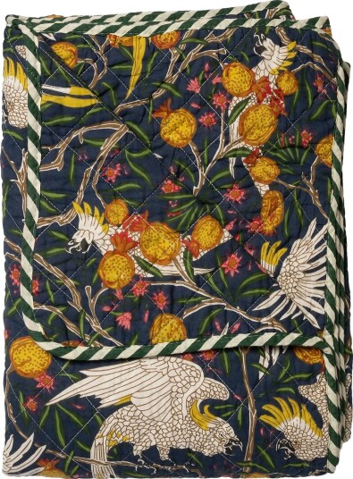 Au Maison Quilt Ethnic, Bird-Dark Blue, 140X220 Cm - DARK BLUE - 140X220 cm