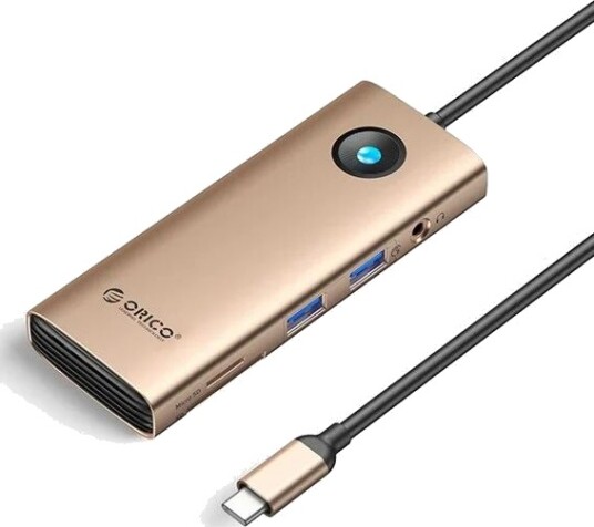 ORICO PW11 8-i-1 USB-C 2x USB-A 3.0 HDMI 4K Gigabit Ethernet PD 100 W SD/microSD 3,5 mm lyd roségull PW11-8PM-RG-EP ORICO PW11 8-i-1 USB-C 2x USB-A 3.0 HDMI 4K Gigabit Ethernet PD 100 W SD/microSD 3,5 mm lyd roségull PW11-8PM-RG-EP
