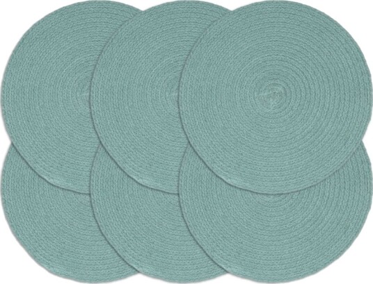 vidaXL Bordmatter 6 stk ren grønn 38 cm rund bomull vidaXL Bordmatter 6 stk ren grønn 38 cm rund bomull