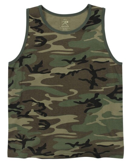 Rothco Vintage Camouflage Tank Top Woodland Grønn Brun