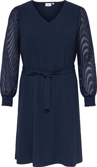 Only Carmakoma   Kjole carMetta L/S Mini Dress Wvn   Blå