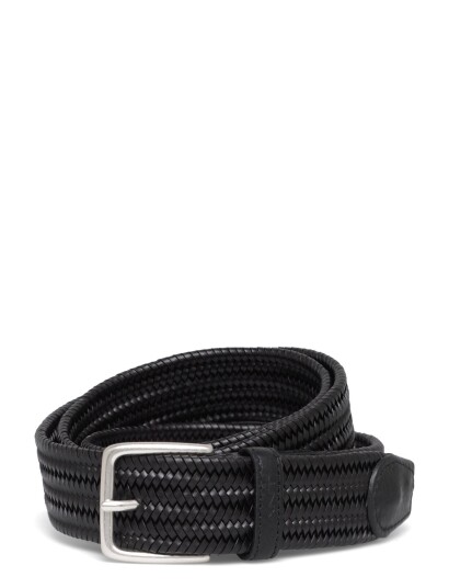 GANT Leather Elastic Braided Belt Black 100