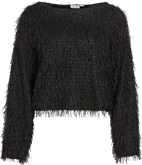 Vila   Bluse Vitoi L/S Boatneck Top/Dc   Svart