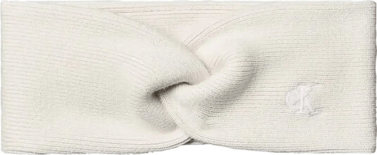Calvin Klein Ck Fine Rib Twist Headband - Cream - ONE SIZE