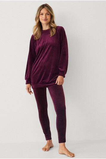 Ellos Collection Leggings i velur Lilla