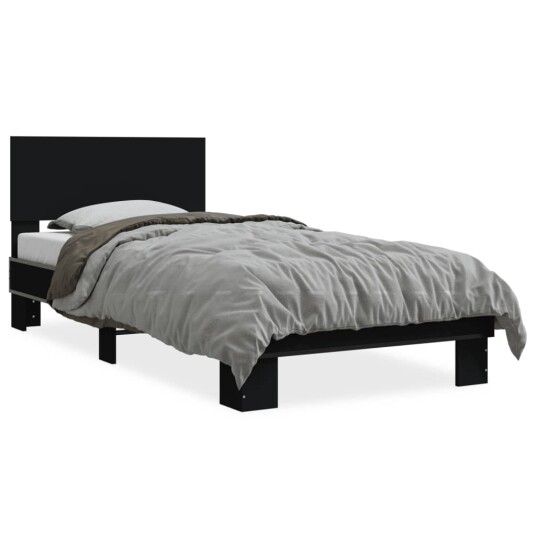  Sengeramme svart 75x190 cm konstruert tre og metall 8721102447907