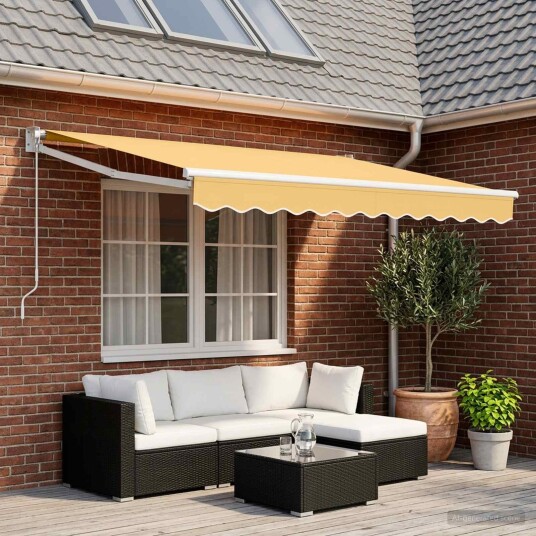 vidaXL Uttrekkbar markise sand 3 x 2,5 m 100% polyester og aluminium