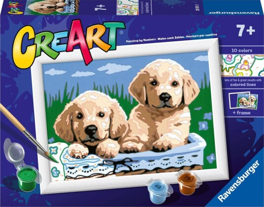 Ravensburger CreArt Mal etter nummer 7+ år Søte valper