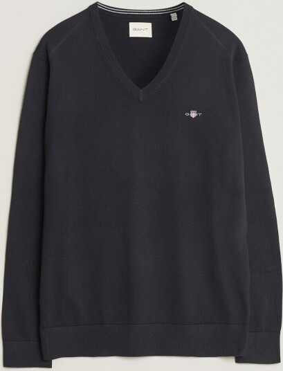 Gant Classic Cotton V Neck Black