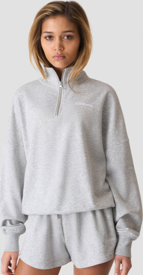 Everyday Terry Sweatshirt med Kort Glidelås Grå Ljusgrå Medium