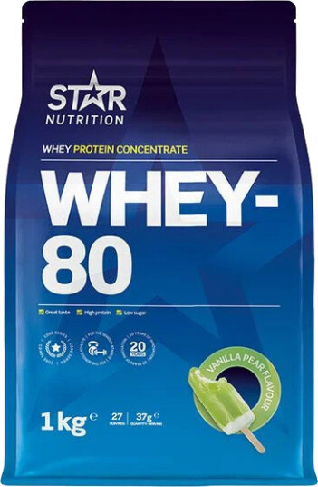 Star Nutrition Whey-80, proteinpulver 1000g Vanillapear