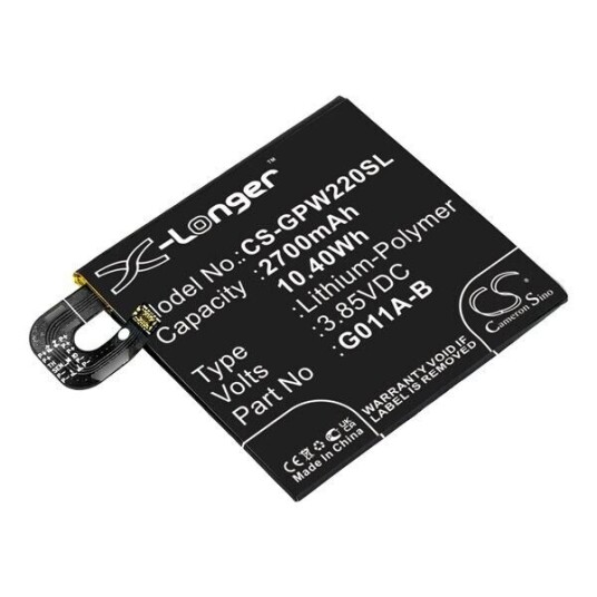 Google Pixel 2 batteri (2700 mAh 3.85 V, Sort)