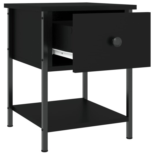 vidaXL Nattbord svart 34x35,5x45 cm konstruert tre