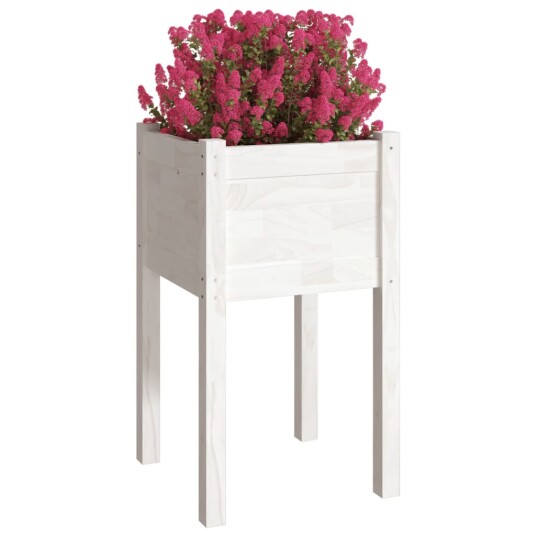 vidaXL Plantekasse hvit 40x40x70 cm heltre furu