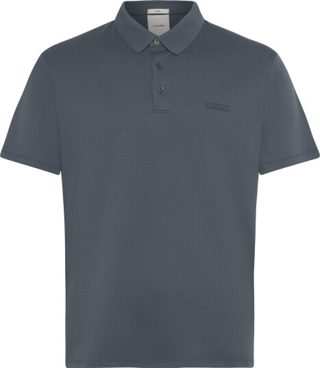 Calvin Klein Ss Slim Supima Logo Patch Polo Grey M Calvin Klein Ss Slim Supima Logo Patch Polo Grey M