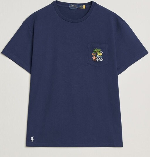Polo Ralph Lauren Jersey Printed T Shirt Dark Cobalt