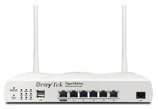DrayTek Vigor 2866Vac DSL-Router med 1 Gbit/s og Wi-Fi 5