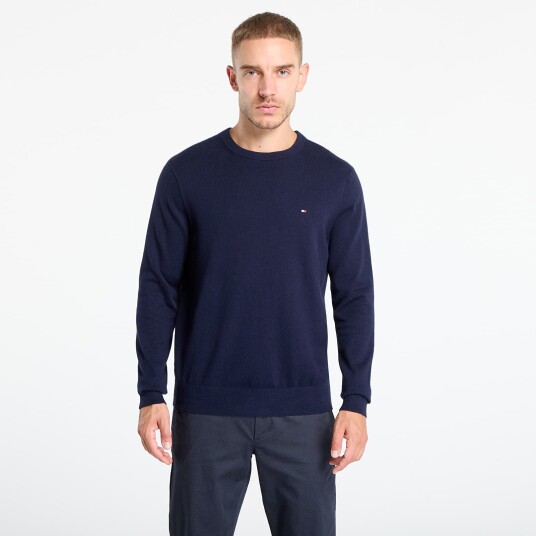 Tommy Hilfiger Genser Pima Org Ctn Cashmere Crew Neck Blå Tommy Hilfiger Genser Pima Org Ctn Cashmere Crew Neck Blå