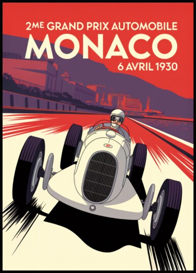 Monaco Grand Prix Racer Plakat / 21x30