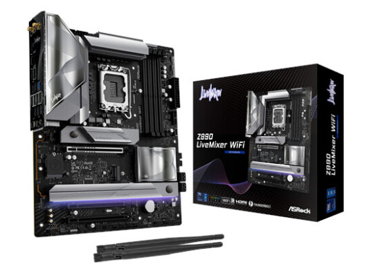 ASRock Z890 LiveMixer ATX Hovedkort med WiFi 7 og DDR5 ASRock Z890 LiveMixer ATX Hovedkort med WiFi 7 og DDR5