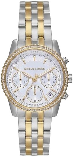 Michael Kors Dameklokke MK7532 Ritz Sølvfarget/Gulltonet stål Ø35