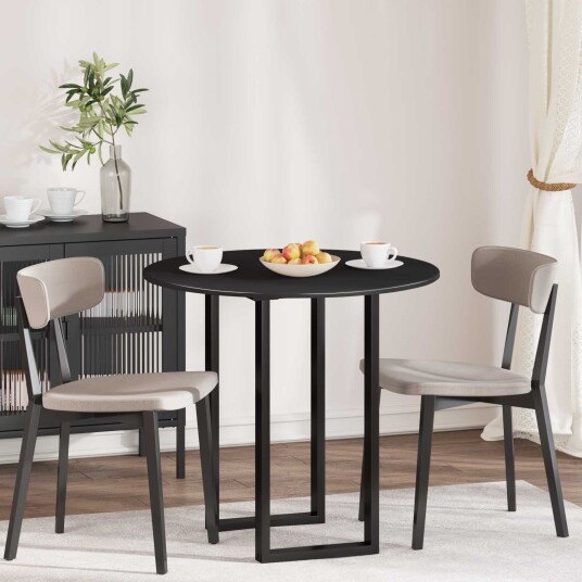 vidaXL Bordplate Ø 80 x 1,5 cm Rund Konstruert tre Svart vidaXL Bordplate Ø 80 x 1,5 cm Rund Konstruert tre Svart
