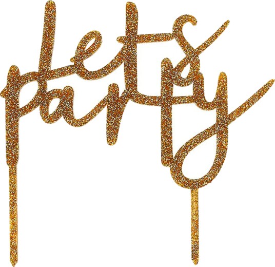 Kakedekorasjon Let's Party Gull i Akryl Kakedekorasjon Let's Party Gull i Akryl