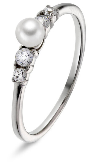 Pan Jewelry, Ring i sølv med ferksvannsperle, størrelse 50