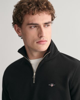Shield collegegenser med half-zip BLACK XXXL