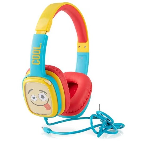 Emoji Company EMOJI Flip 'N' Switch Junior On-Ear Hodetelefoner Max. 85dB Blå Gul Rød Emoji Company EMOJI Flip 'N' Switch Junior On-Ear Hodetelefoner Max. 85dB Blå Gul Rød