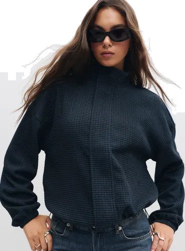Nelly - Blå - Checkered Blouse Jacket