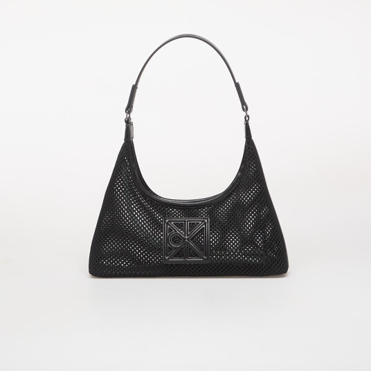 Calvin Klein Emblem Mesh Shoulder Bag Black ONE SIZE