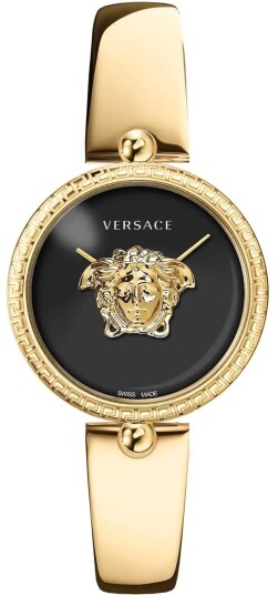 Versace Dameklokke VECO03122 Palazzo Sort/Gulltonet stål Ø39 mm