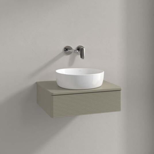 Villeroy & Boch Antao Servantskap med 1 skuff 60x50x19 cm m/lys Steingrå Matt Villeroy & Boch Antao Servantskap med 1 skuff 60x50x19 cm m/lys Steingrå Matt