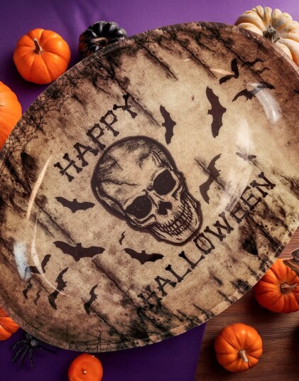 Ovalt Happy Halloween Serveringsfat i Hardplast ca. 40 cm