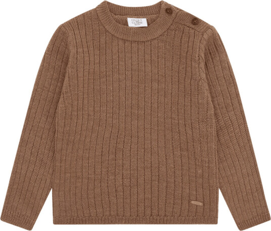 Hust and Claire Pil Wool Rib Strikke Genser Merino Ull Coca Mocha (92 / 2 år)