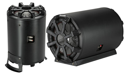 Kicker 46CWTB82 basskasse rørform 8" i kasse, 300W RMS, 2 Ohm